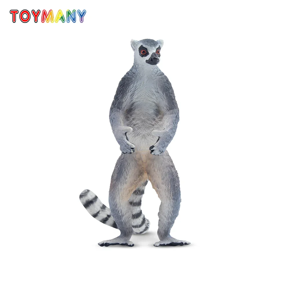 Toymany Simulation Ring-tailed Lemur Madagascar Animal Model Toy Mini Figures Dolls Action Figurines Toys Children Gift Cake Dec