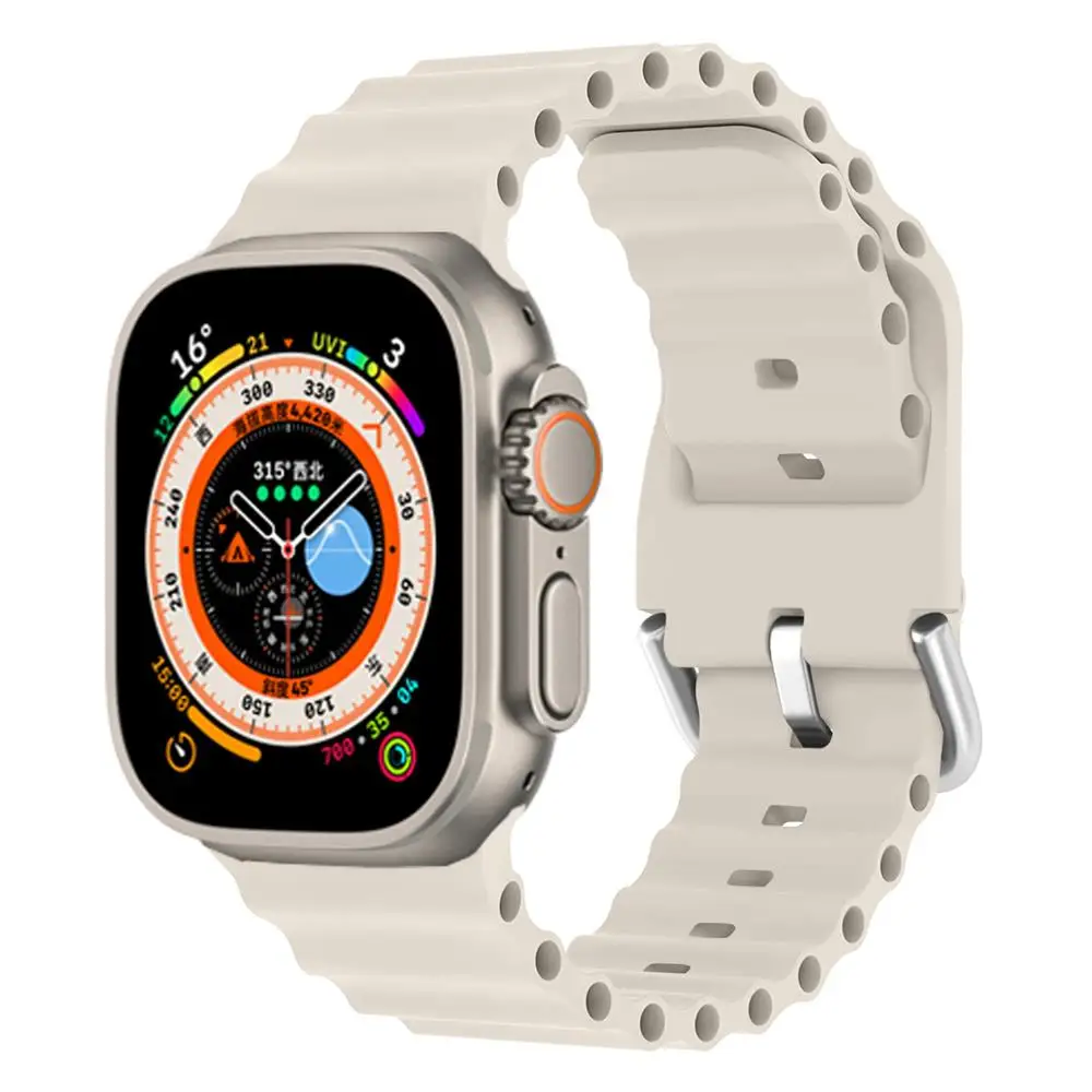 Ocean Band für Apple Watch Band 45 mm 44 mm 40 mm 41 mm 42 mm 38 mm Serie 7 6 3 SE 8 45 mm Silikonarmband iWatch Ultra 49 mm Armband
