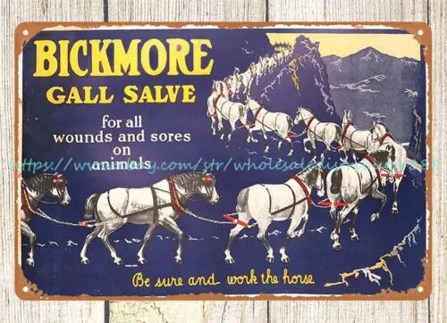 bathroom outdoor wall art Bickmore Ball Salve metal tin sign