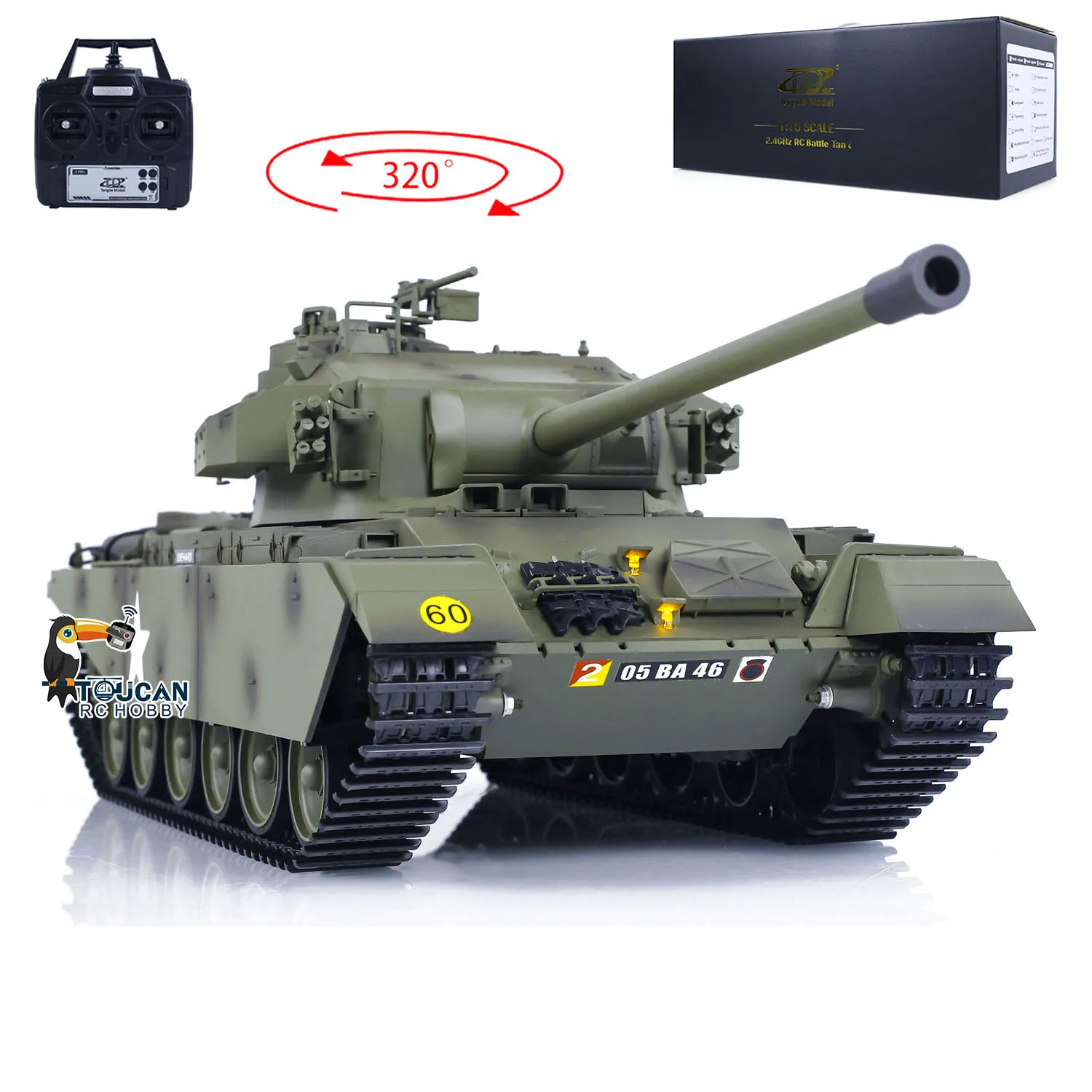 Tongde Panzer 1/16 RC Infrared Battle Tank Centurion MK5 Electric Tanks TOUCAN Ready to Run Cars Combat System Vehicle TH23297