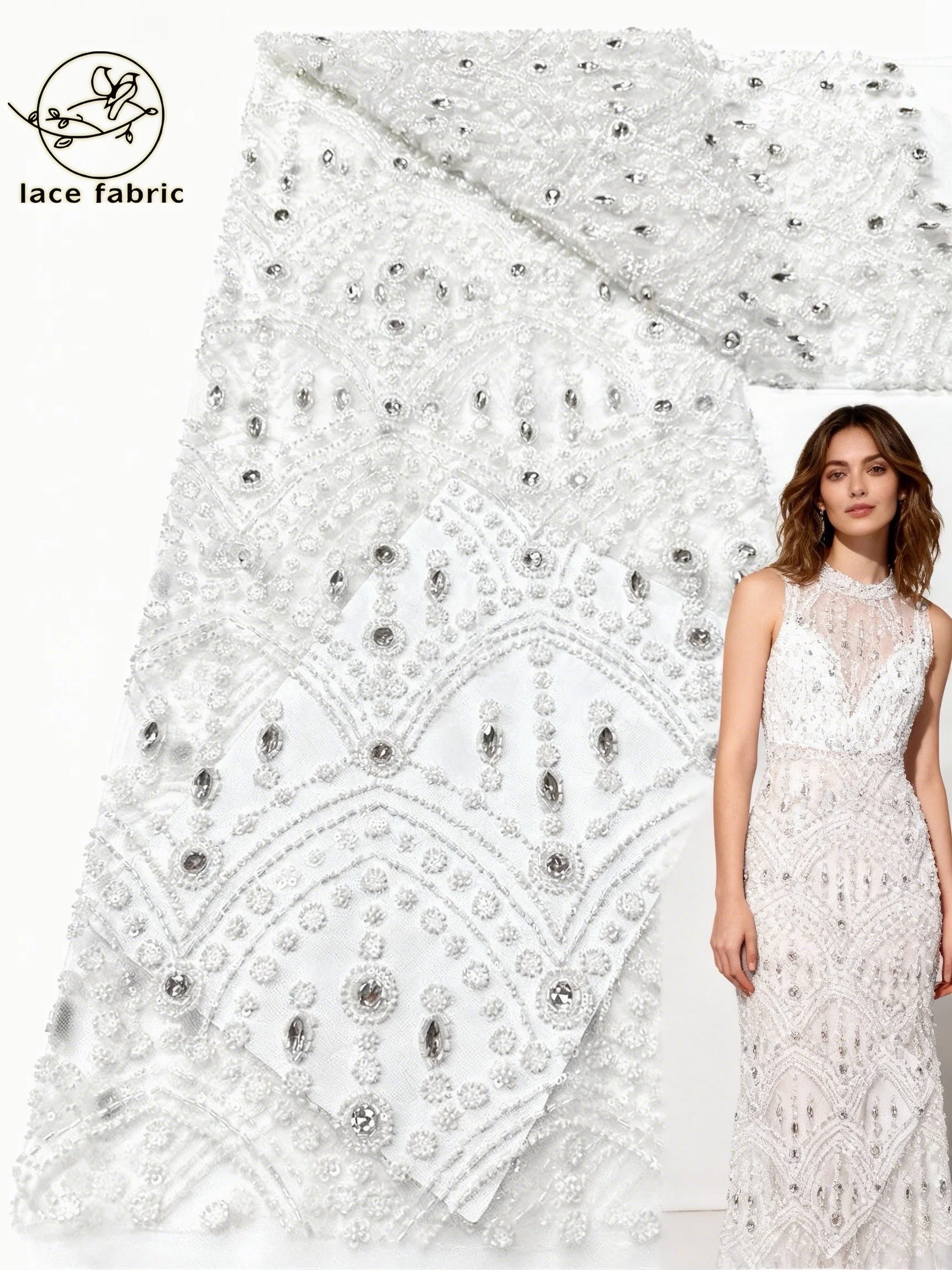 

Африканское кружево из сетки с камнями 2026, высококачественное нигерийское кружево с вышивкой, пайетками и бисером, французское кружево для свадебного шитья