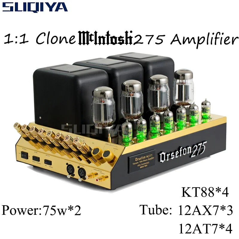 

SUQIYA-Clone 1:1 Mcintosh MC275 Tube Amplifier Classic Hifi High-fidelity 2*75W KT88*4 12AX7*3 12AT7*4 Balanced Power Amplifier