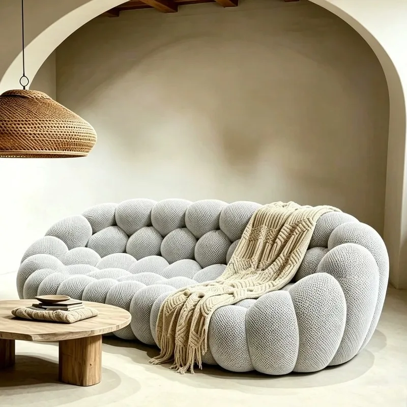 Yellow Bubble Living Room Sofas Oversized Cushion Nordic Modern Sofa Living Room Boneless Divano Soggiorno Home Furniture - view 4