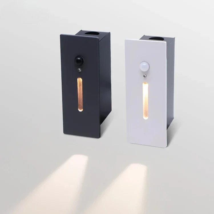 Human Body Induction Foot Light 3W IP65 Waterproof Ladder Step Stair Step Light Embedded Lamp for Public Corridor Stair Decor