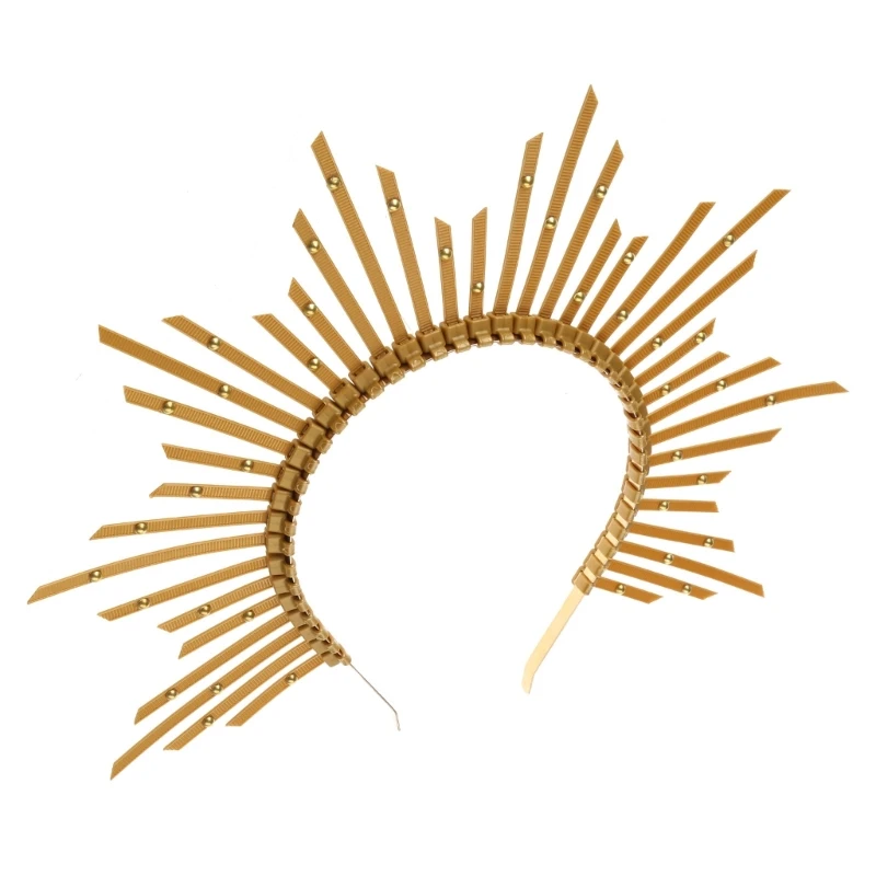 E15E Mary Halocrown Headband Baroque Spiked Halocrown Greek