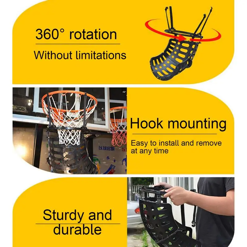 Sistema de retorno de tiro de baloncesto, útil, fácil instalación, Returner, resistente, fuerte carga