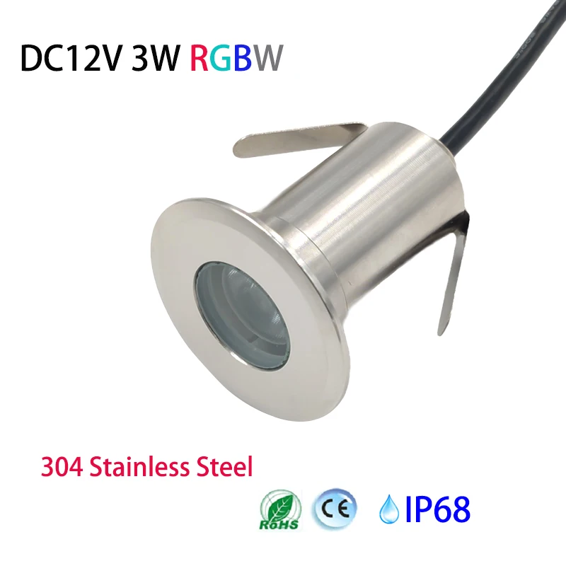 12V Led Ground Spot Outdoor Floor Terrace Garden Light 3W RGB RGBW Recessed Waterproof IP68 Stair Step Soffit Buried Lamp