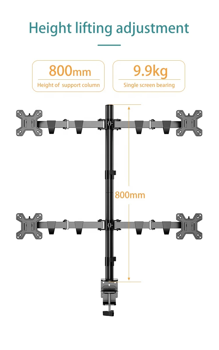 

2025 hot sale KALOC DW240-J Heavy Multiple 4 LCD Stand 17-27" Adjustable Riser Stand Computer Pc St