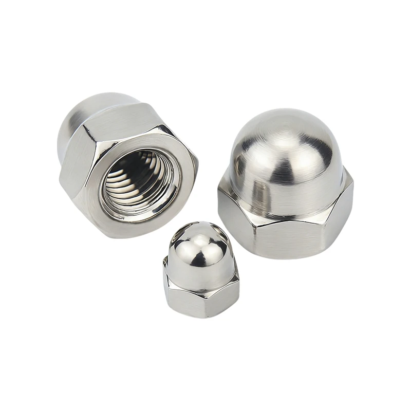 304 Stainless Steel Acorn Nuts M3 M4 M5 M6 M8 M10 M12 M14 M16 Decorative Rustproof Fasteners for Furniture Equipment
