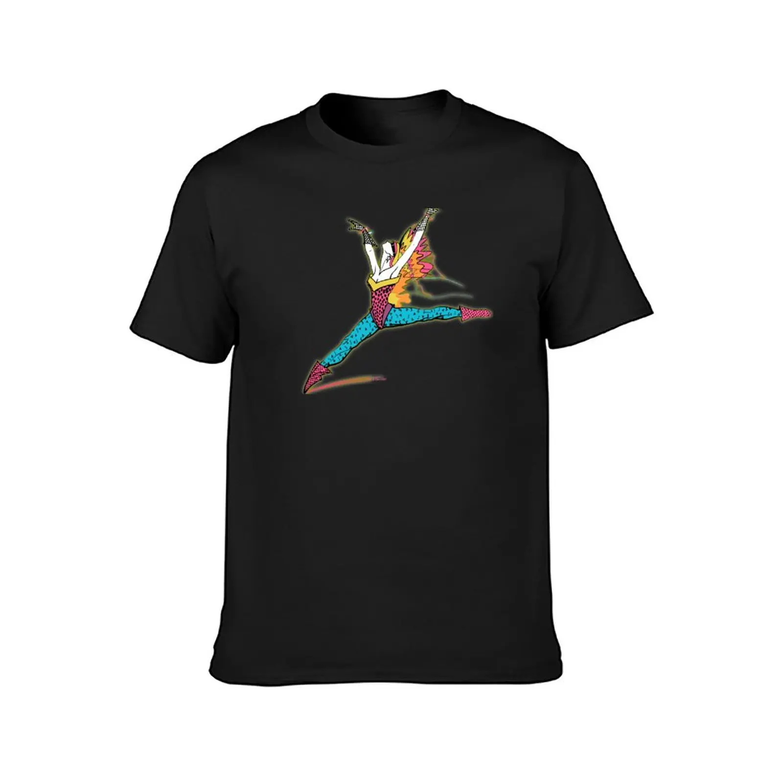 Neon Disco Flash Dancer With Black Background T-Shirt sports fans funnys mens tall t shirts