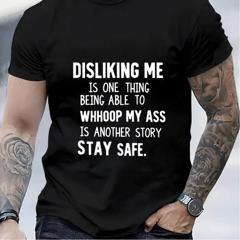 تي شيرت رجالي أسود مطبوع عليه نمط ونص يشبهني شيء واحد كونه قادر على أن يكون مؤخرتي هو قصة أخرى البقاء آمنًا عاليًا #4