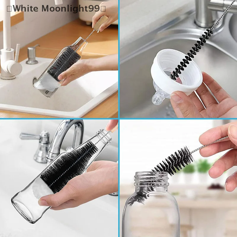 Drink Wineglass Bottle Cup Cleaning Brush Soda Stream Bottle Brush With Handle Glassware Jars Cleaner Kitchen Cleaning Tool