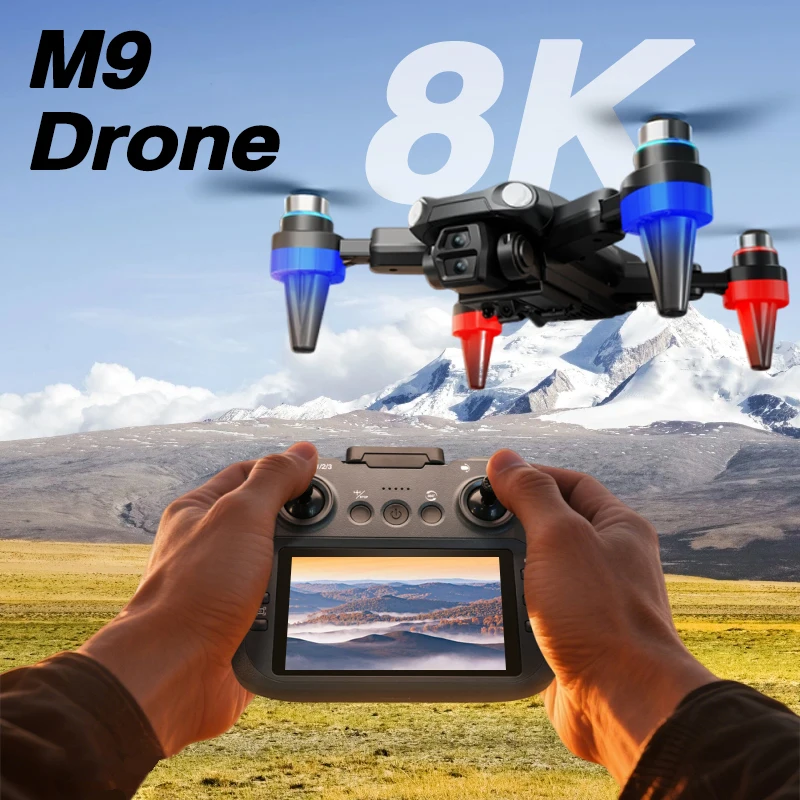 

Original M9 Drone 8K Professional HD Dual Camera 5G Brushless Foldable Flow Obstacle Avoidance Aircraft Folding Remote Control