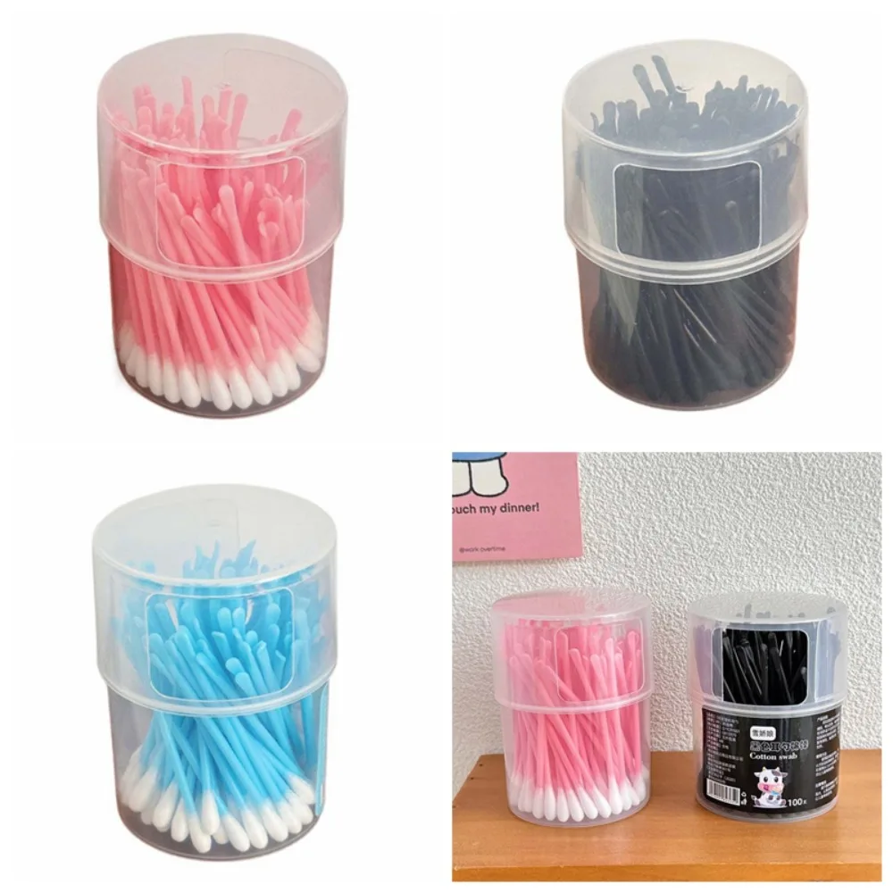 100Pcs/set Eyelash Extension Glue Removing Double Head Cotton Swabs Cotton Bud Ear Pick Cleaner Makeup Cotton Stick