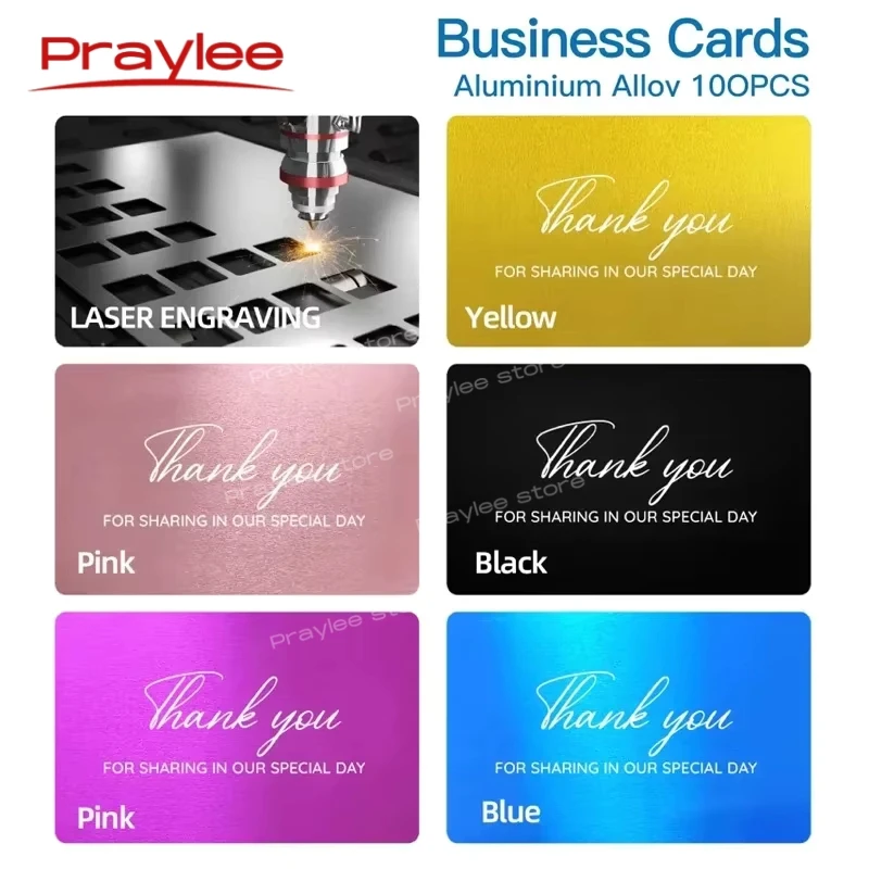 Business Name Cards 100PCS/LOT Aluminium Alloy Metal Material for Laser Marking Machine Nameplate DIY Engraving CNC Card