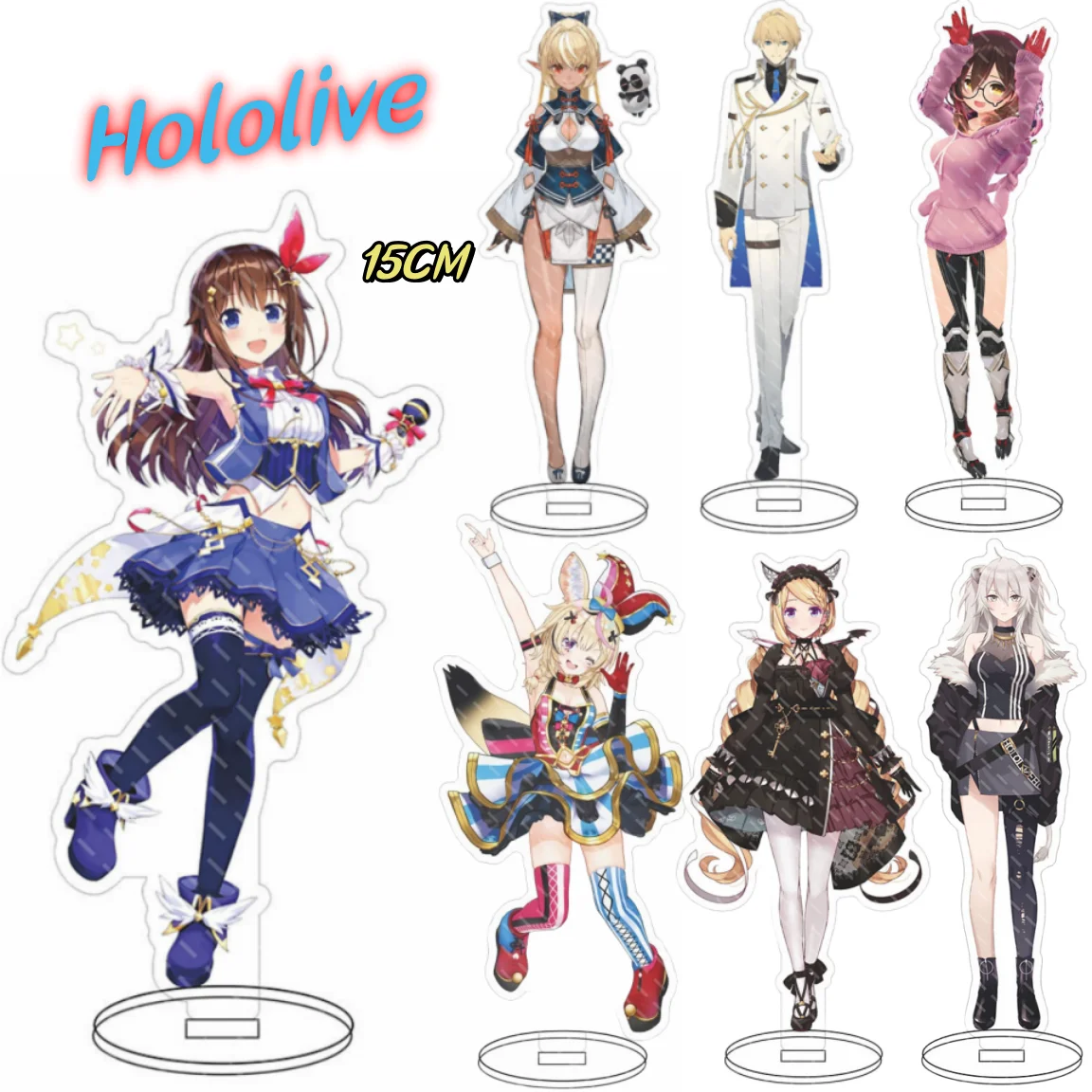 

Hot Cutey Hololive Vtuber Anime Figure Stand Usada Pekora Uruha Rushia Hosimati Suisei Inugami Korone Standing Model 15CM