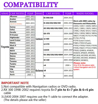 Moonet Bluetooth sada do auta USB AUX 3,5mm handsfree adaptér CD měnič pro Toyota 6+6pin RAV4 Corolla Avensis Auris Camry 8 nejlepší prodej Bluetooth adaptér pro Toyota Corolla - №4