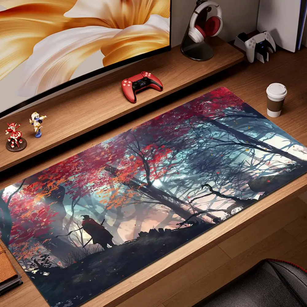 

Shadows Die Twice Computer Mouse Pad Sekiro Gaming Mousepad Large 900x400 Mouse Mat Gamer XXL Carpet PC Desk Mat Keyboard Rug