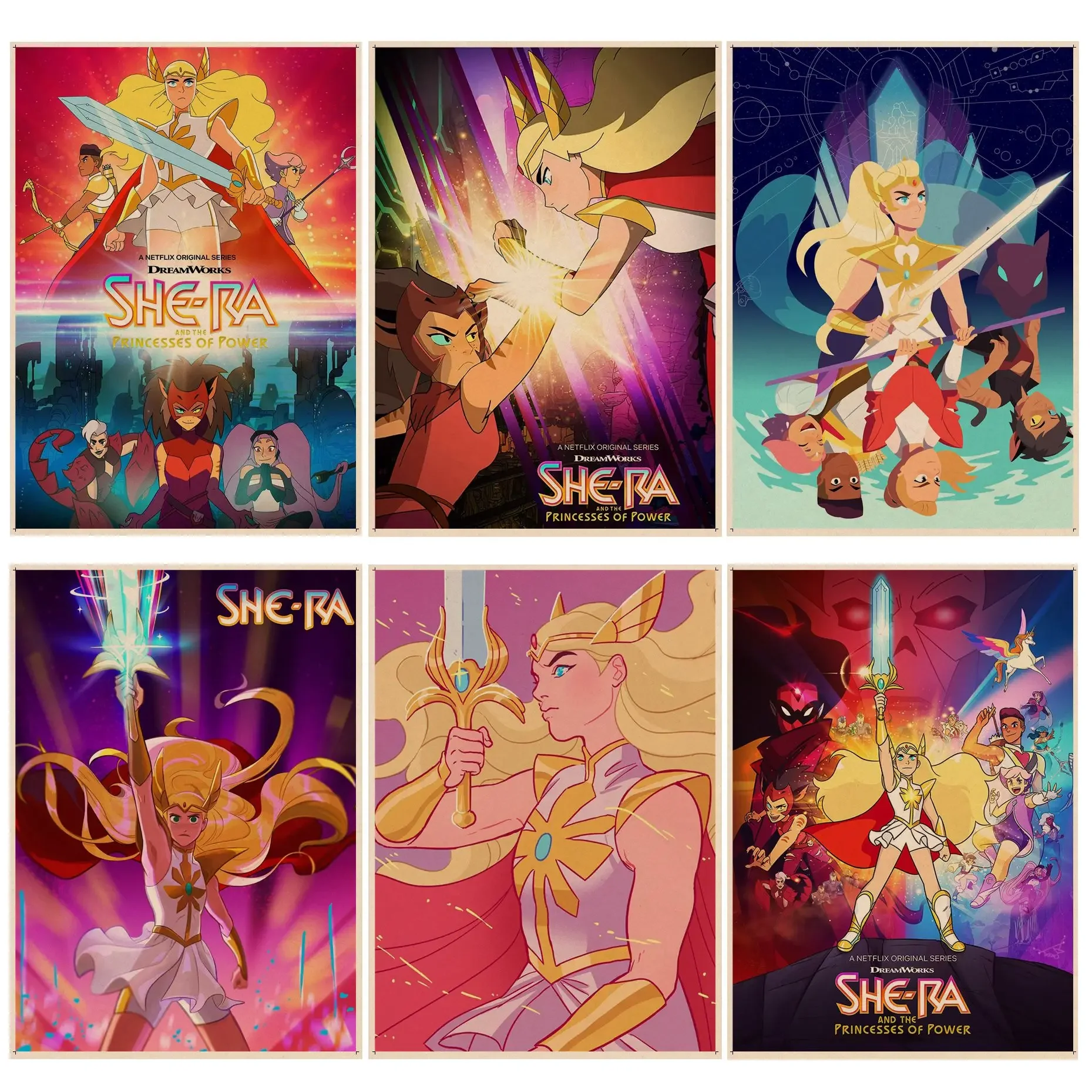 

She Ra and The Princesses of Power Art Poster Vintage Room Home Bar Cafe Decor Kawaii room decor