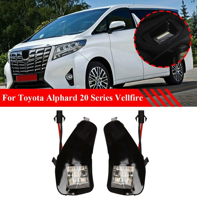 

2PCS LED Rearview Puddle Light Under Side Mirror Welcome Lamp For Toyota Alphard 20 Series Vellfire II