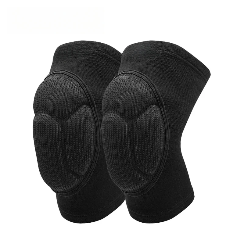 1 Pair Breathable Thick Sponge Knee Pads, Anti-Slip Shock Absorbing Knee Sleeves for Volleyball Football Dance Sports Protection