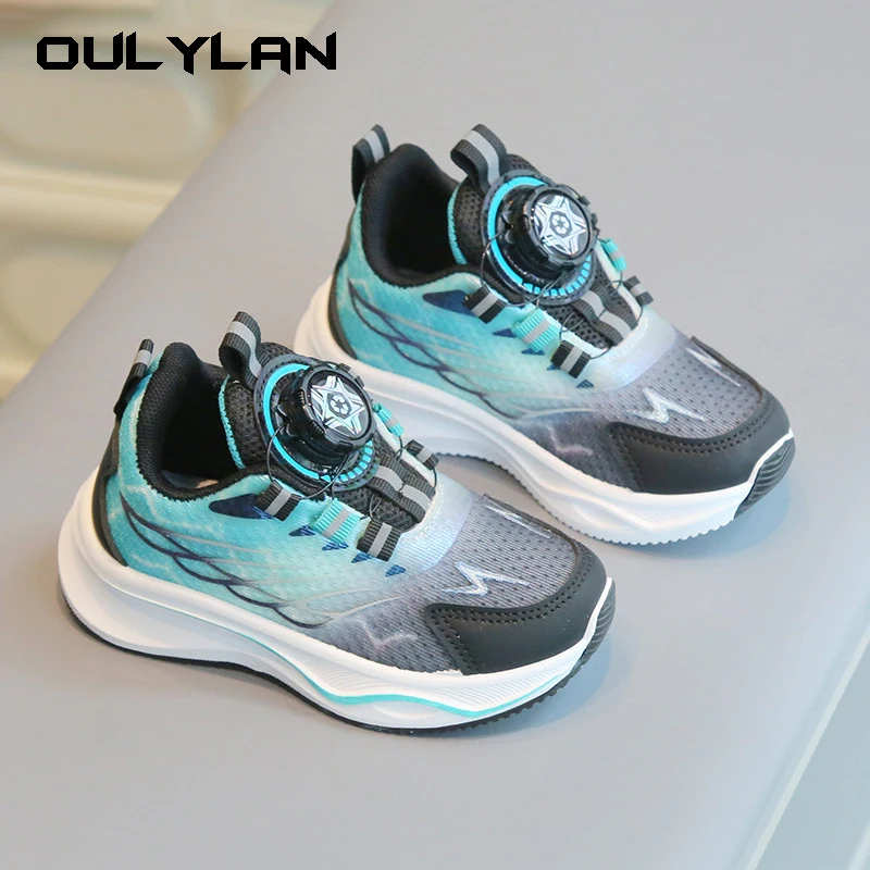 

OULYLAN Child Sports Shoes Fashion Boy Running Shoes Girls Soft Sole Elasticity Shoes Knit Mesh Breathable Baby Kids Sneakers