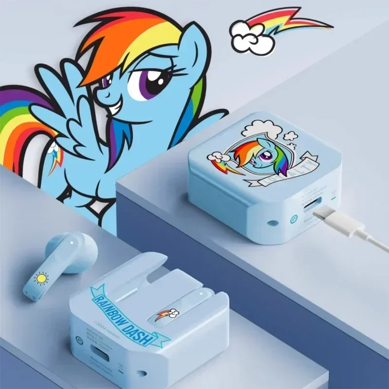 My Little Pony Hasbro-auriculares genuinos con Bluetooth, bonitos auriculares con cancelación de ruido de dibujos animados, regalo de moda para niñas, 2024