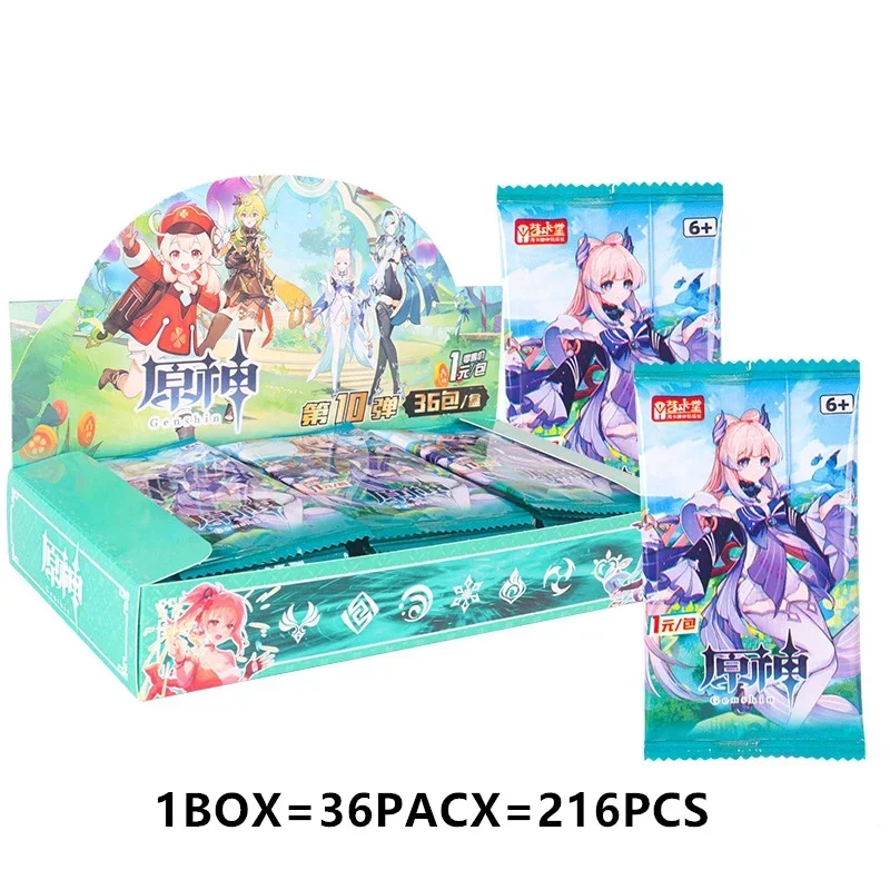 Genshin Impact Card Game Characters Anime Collection Flashcard Animation Beautiful Girl Goddess Sister Card para niños Fans