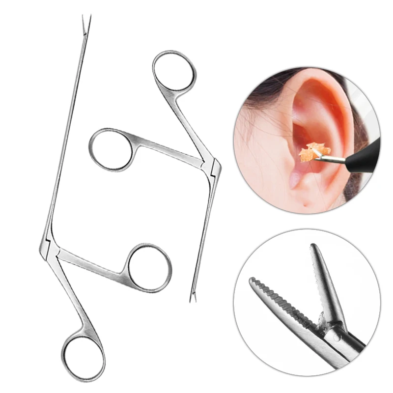 Ear Wax Pliers Pick Tongs Earwax Remover Micro Alligator Crocodile Forceps Earpick Nose Operational Cleaner Clip Tweezer Tool C3
