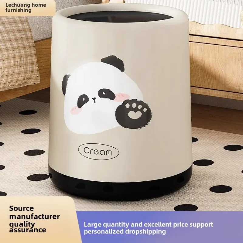 bedroom, bathroom, rocking lid trash can, large capacity, thickened high-quality cartoon paper basket, garbage can