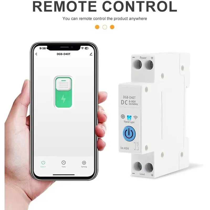 ABUG-Tuya Wifi For Smart Home Circuit Breaker DIN Rail 8-90VDC Real-Time Monitoring No Metering No Voltage Current Protection