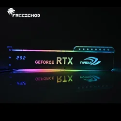 Mirror Temperature Display ARGB GPU Holder,MOD Gaming Graphics Card Anti-bending Support 5V 3PIN M/B AURA SYNC