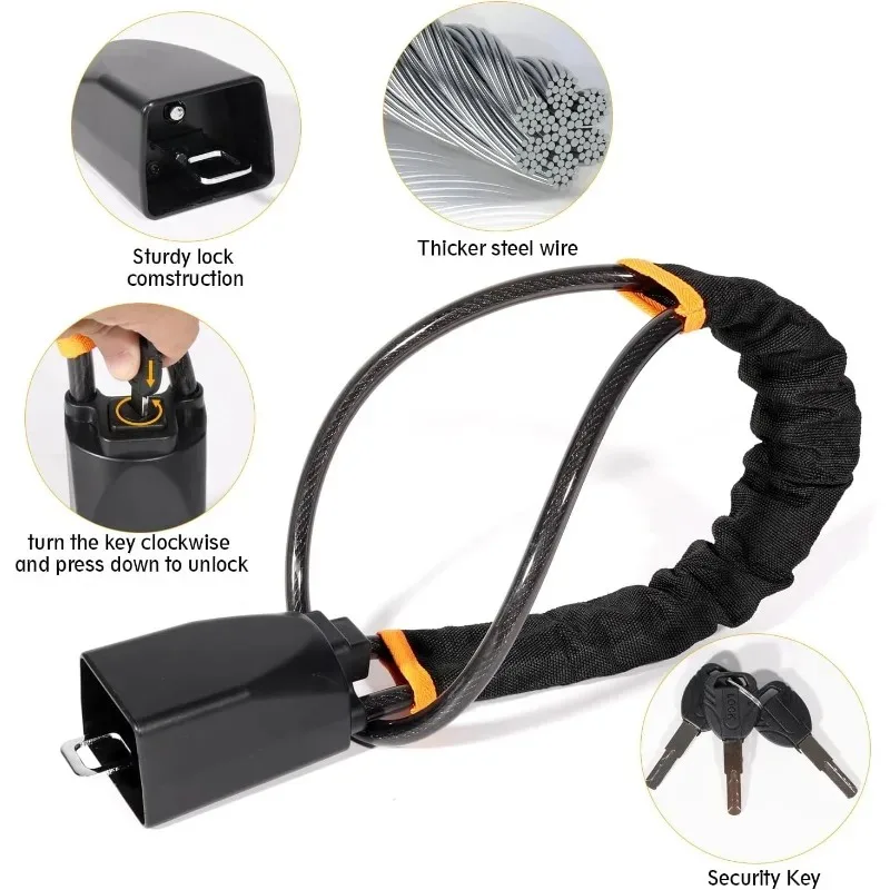 

Хит продаж: Универсальный замок для руля, замок для ремня безопасности автомобиля, трос из плетеной стали для грузовиков, противоугонный замок безопасности