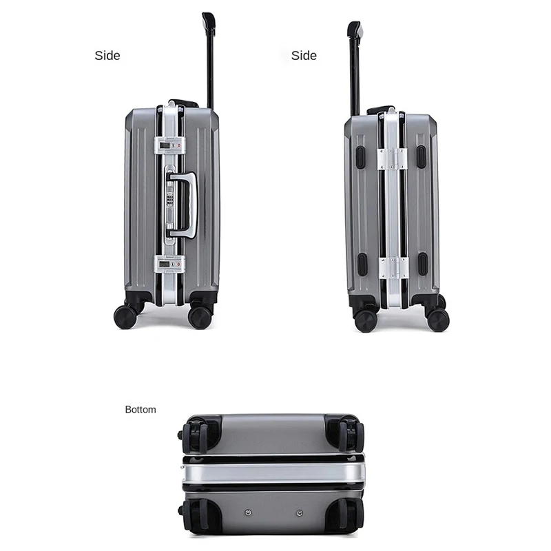 Business Aluminum Frame Trolley Case, Bagagem Masculina e Feminina, 24 "Bagagem, 20" Bagagem de Embarque, 26 "Grande Capacidade