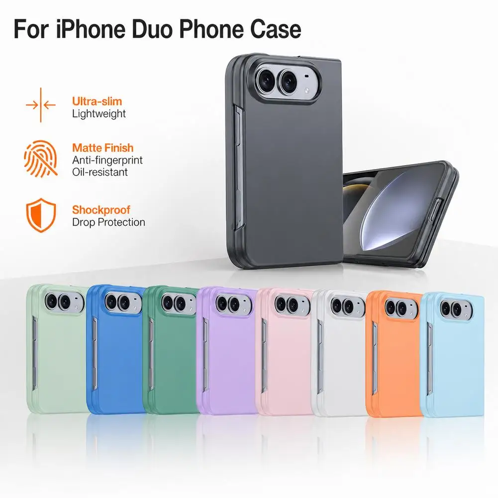 For iPhone Duo Protective Shell Skin-Sensory Matte Ultra-Slim Full Coverage Foldable Phone Case