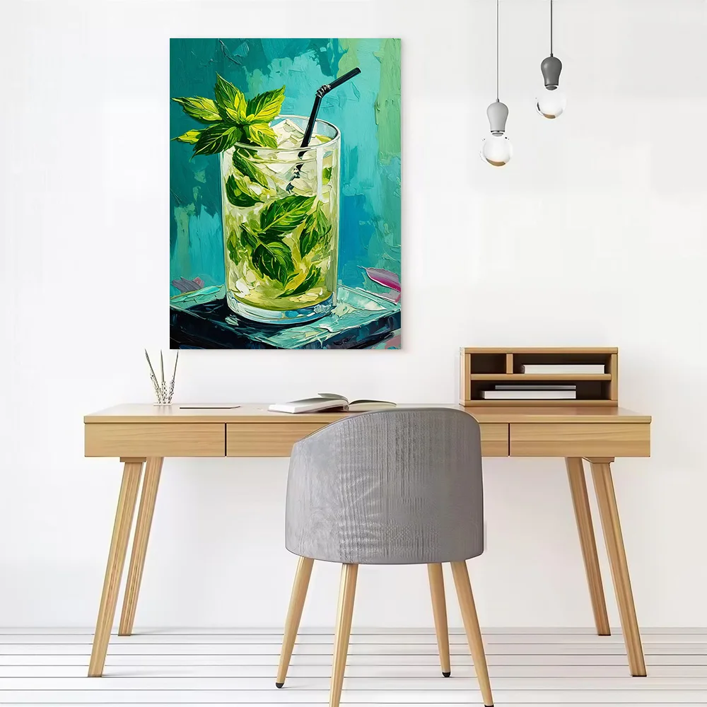 Mint Mojito Painting Canvas Wall Arts Poster Customizable Pictures Printing for Room Modern Home Decoration Ornaments Wand Deko