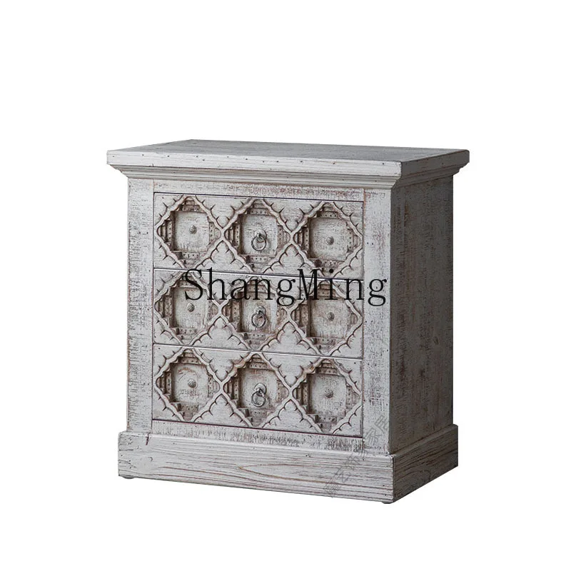 

ZYY retro old cabinet creative decoration chest cabinet bedroom bedside living room corner storage cabinet