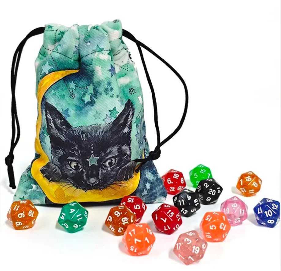 60Pcs Multi-Sided Dices Mixed Color Hot Selling Acrylic Ktv Fun Dice Board Game D20 Dices Table Board Game for Home