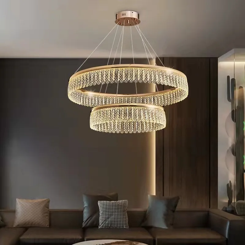 

New Modern LED Atmosphere Italian Pendant Light Lustre Round Chandeliers Living Room Bedroom Hanging Ceiling Lamp