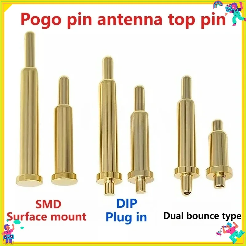 

20/50/100PCS DIP SMD Double spring type PCB Pogo Pin Connector Pogopin Battery Spring Loaded Contact Needle H 2-12 MM Test Probe