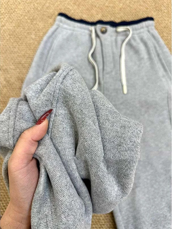 

Ретро-спортивные брюки для женщин с флисовой подкладкой, широкие штанины, повседневные, модные, удобные, с высокой талией, из полиэстера