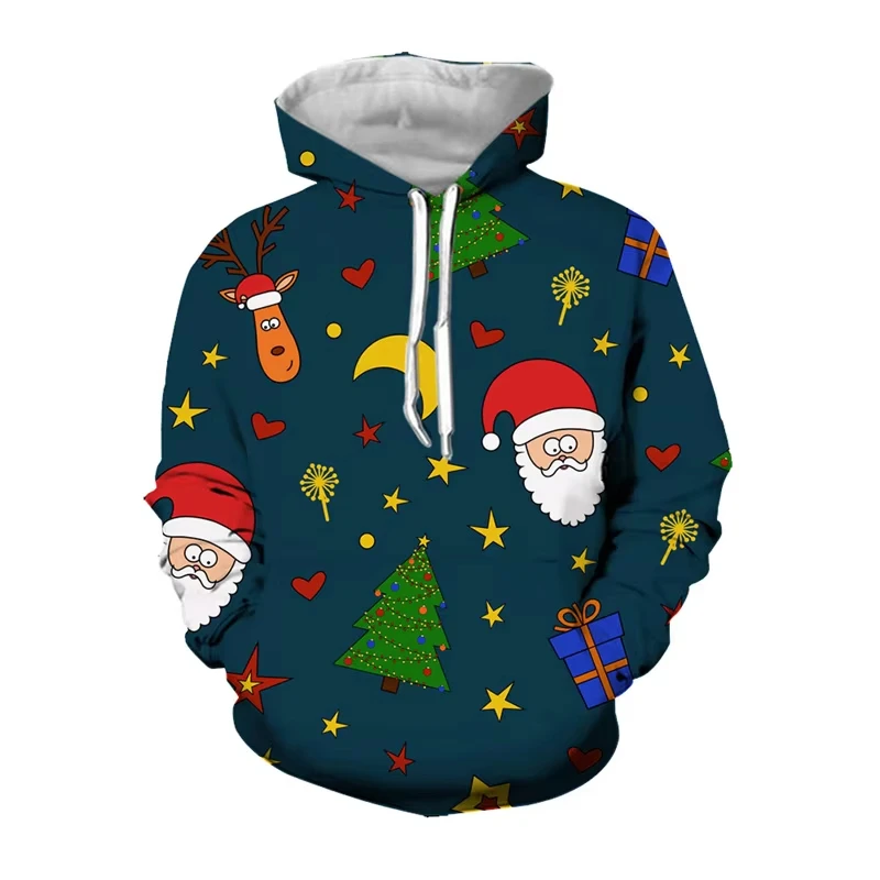 

Autumn New Men's Clothing 3d Printed Christmas Men's Hoodie Men Loose Oversized Fashion Retro Casual Street Wear Pullover Hoodie