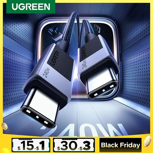 UGREEN PD 240W USB C to USB C 케이블, PD3.1 고속 충전, 아이폰 15 프로 PS5 닌텐도 스위치, 5A 슈퍼차지 PD 케이블 
