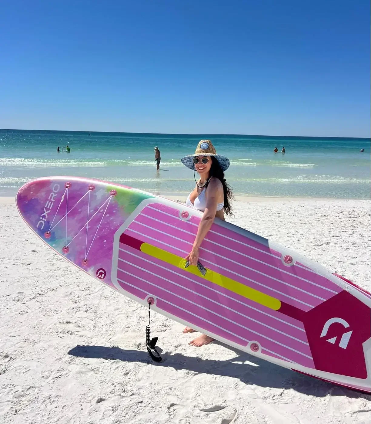 

Розовая доска для серфинга SUP, трикотажная ткань с двойными стенками длиной 15 см, универсальная дорожная надувная доска для серфинга