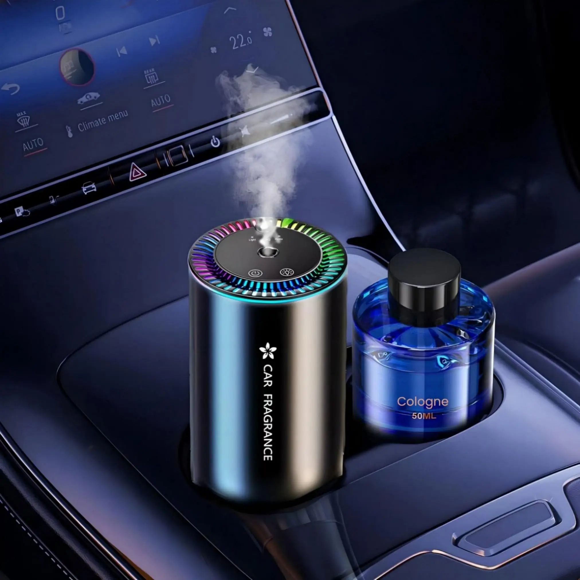 Diffuseur d'air électrique pour voiture 2026 avec parfums de 50 ml, atomiseur ultrasonique, 3 modes 