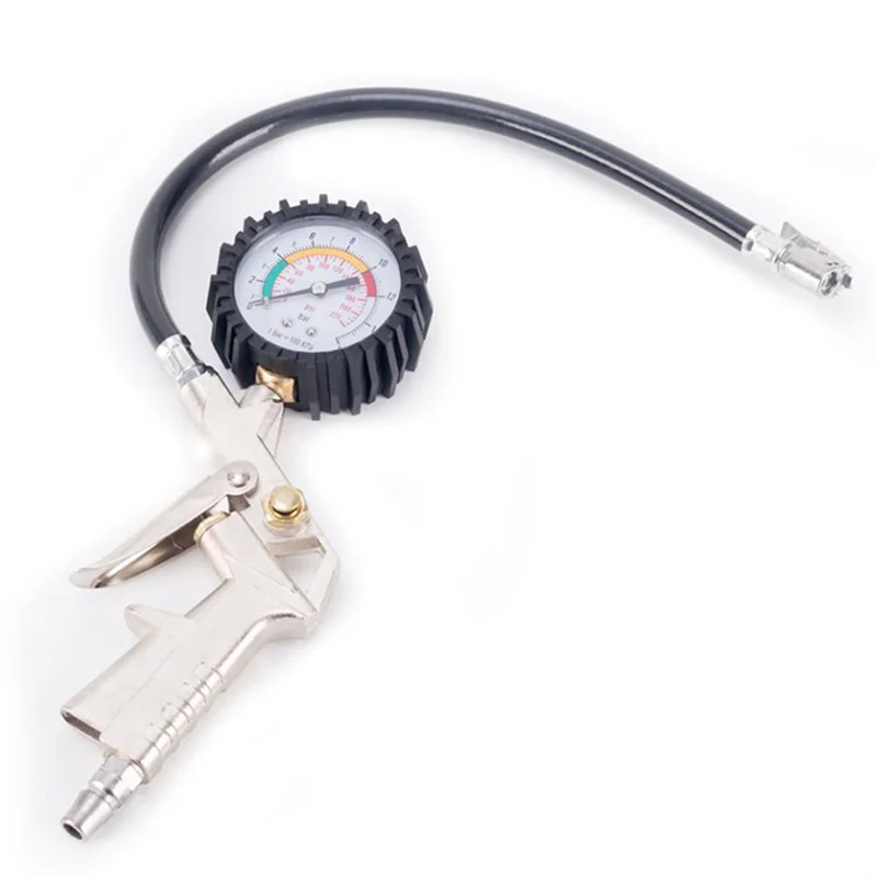 Car Truck Air Tire Pressure Inflator Gauge Auto Motorcycle Pistol Flexible Hose High Quality