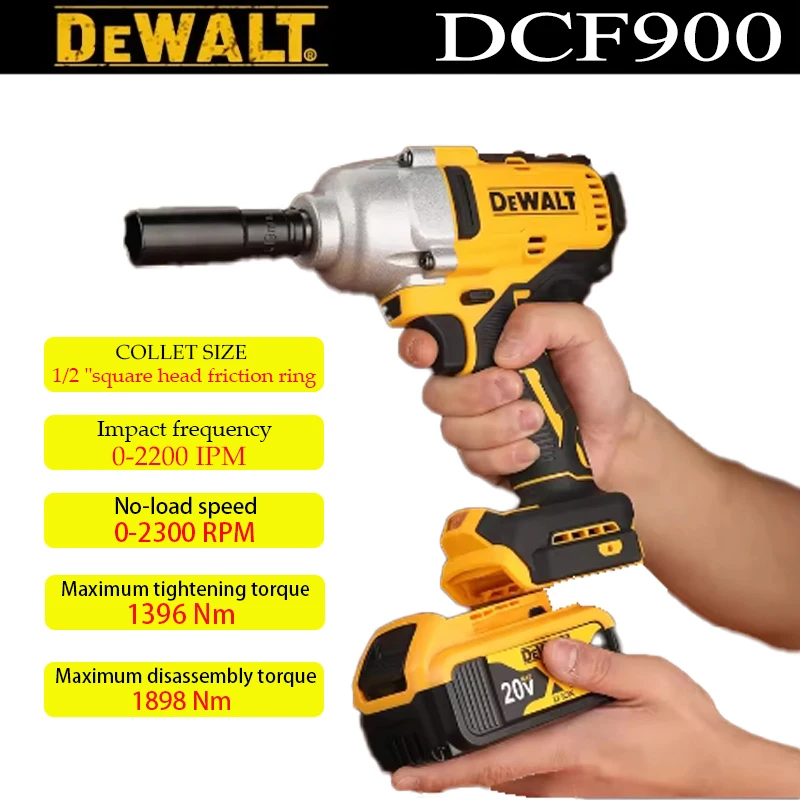 

Original DEWALT DCF900 1/2In Brushless Cordless High Torque Impact Wrench With Hog Ring Anvil 20V Power Tools，for DEWALT battery