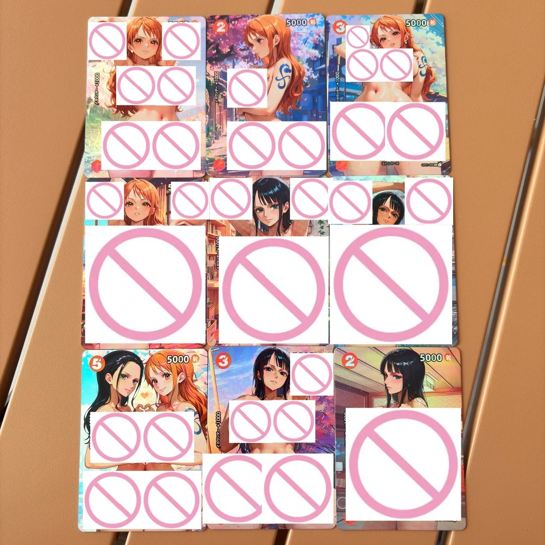 

9pcs/set ACG Goddess One Piece Diy Nami Nico Robin Folding Flash Card Animation Cartoon Limited Game Collection Card Toy Gift