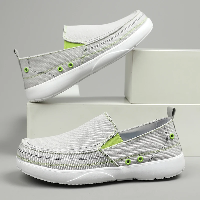 

Summer men's lightweight canvas shoes Korean style breathable wear-resistant hiking loafers fashionable men's cloth shoes 39-46