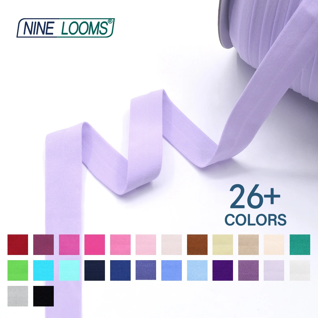 Neun Webstühle matt faltbar elastisch Feind 3/4 "20mm solide nicht glänzende Spandex Band Unterwäsche Dessous Näh besatz 50 Yard von Spule – Detail 22